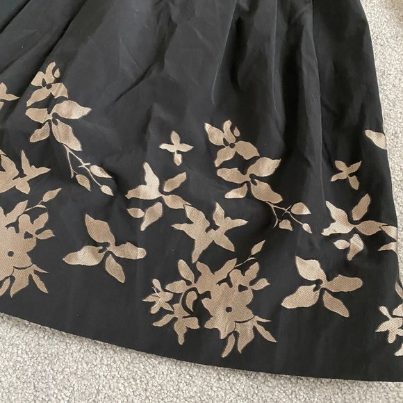 Tibi Black & Bronze Floral Print Cocktail/Party Dress V-Neckline US6 - G - Picture 2 of 16